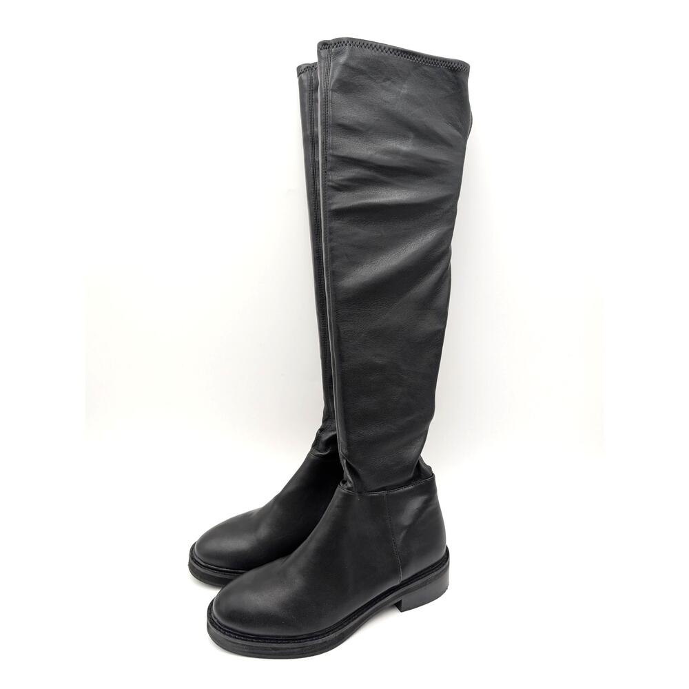 Steve Madden Larz Over the Knee Boots Side Zip Women's Black Size US6M EU36.5